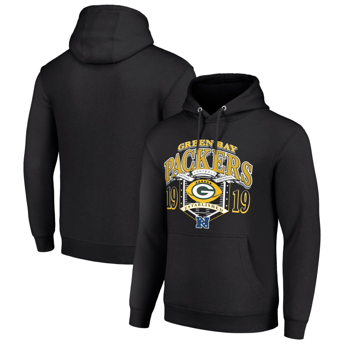Green Bay Packers Starter 80s Retro Pullover Hoodie - Black cheap