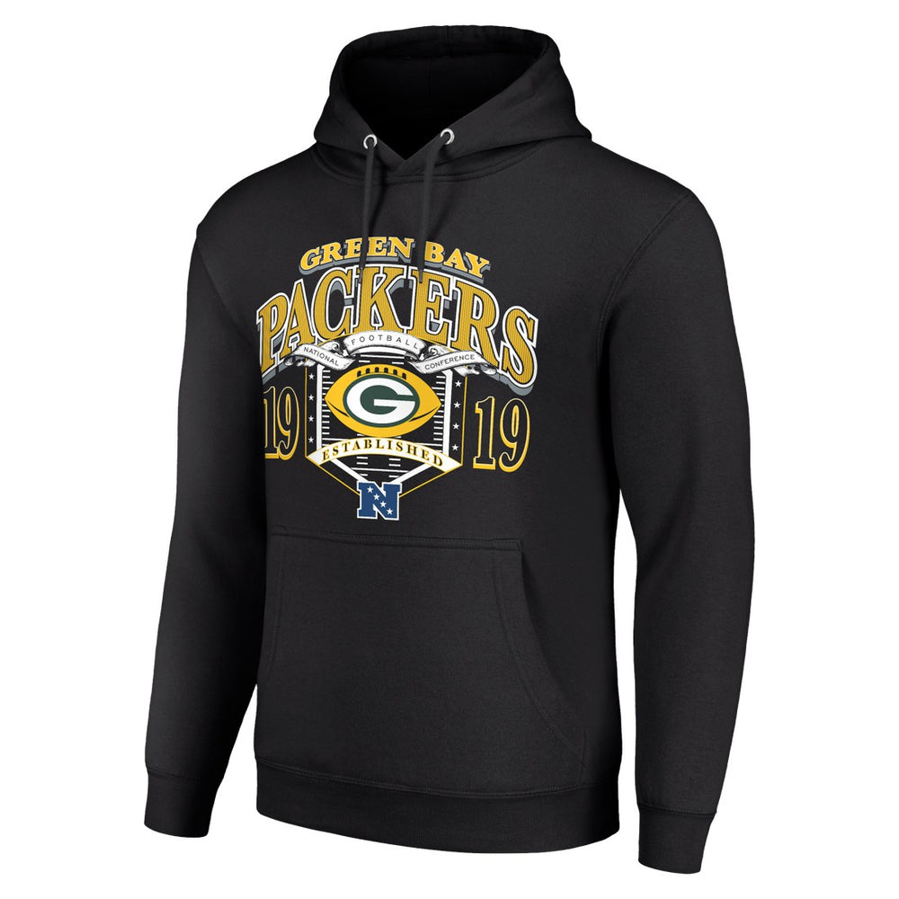 Green Bay Packers Starter 80s Retro Pullover Hoodie - Black cheap