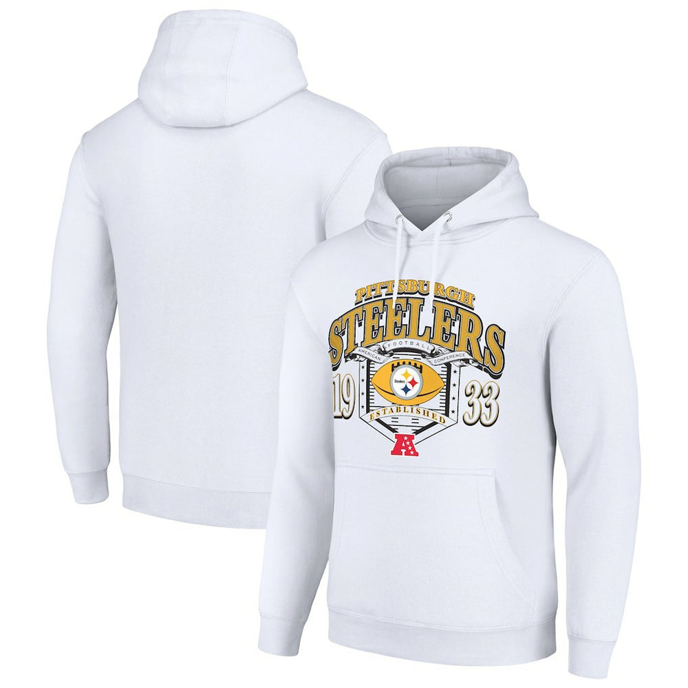 Pittsburgh Steelers Starter 80s Retro Pullover Hoodie - White on sale