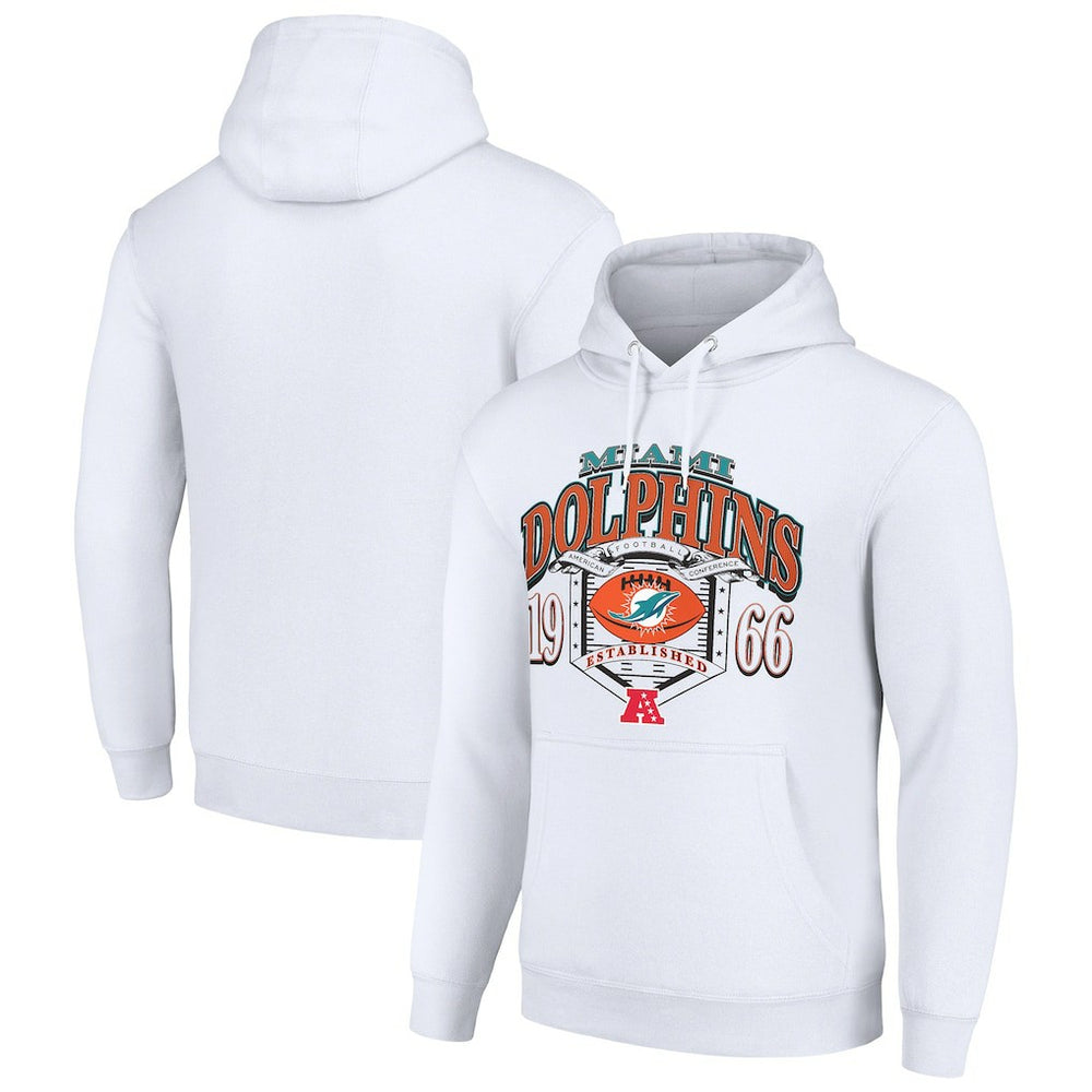 Miami Dolphins Starter 80s Retro Pullover Hoodie - White cheap