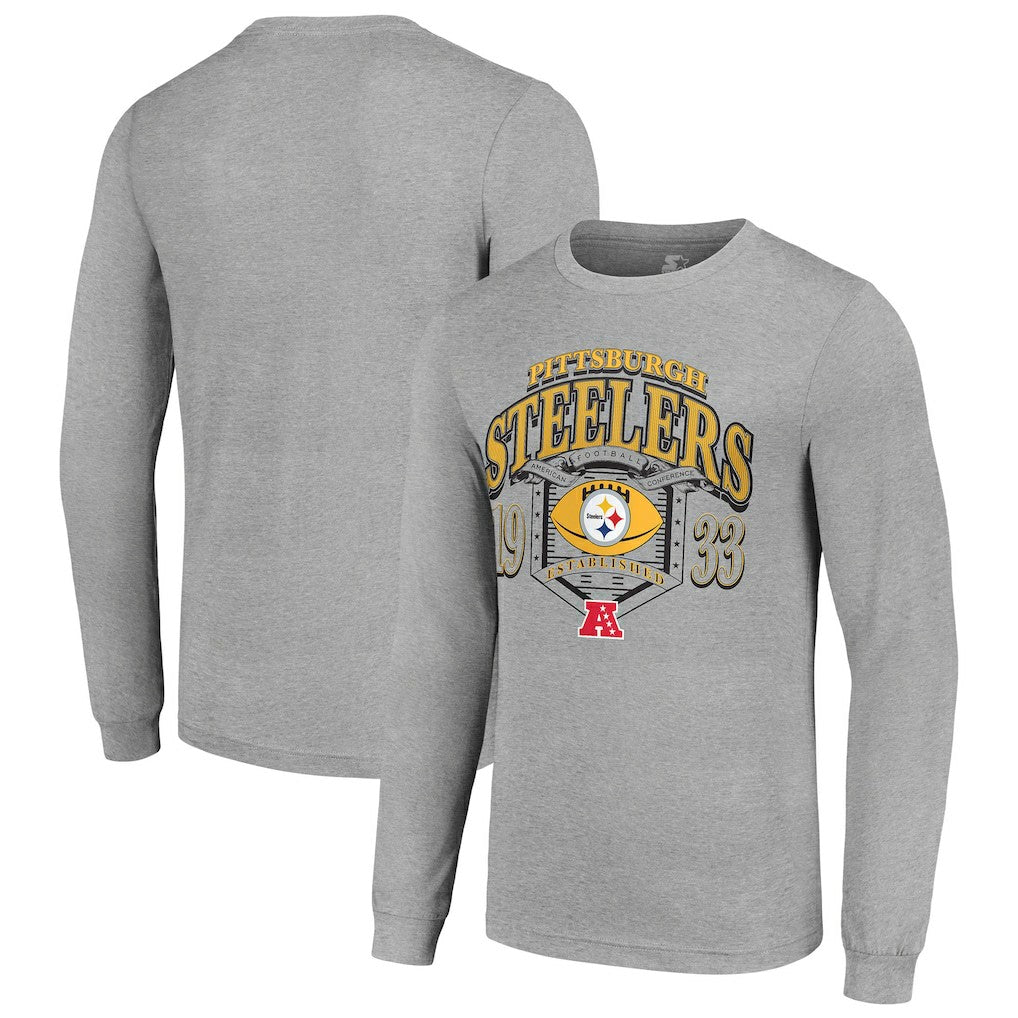 Pittsburgh Steelers Starter Retro Long Sleeve Graphic T-Shirt - Heather Gray online