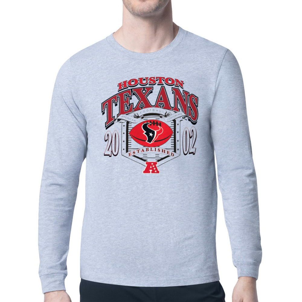 Houston Texans Starter Retro Long Sleeve Graphic T-Shirt - Heather Gray cheap