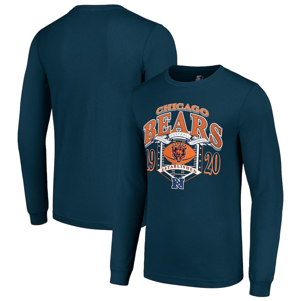 Chicago Bears Starter Retro Long Sleeve Graphic T-Shirt - Navy sale