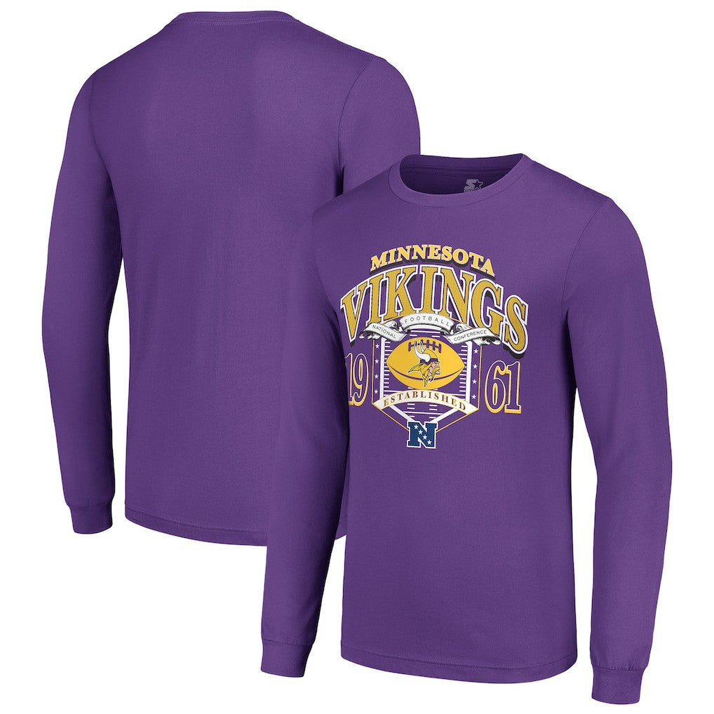 Minnesota Vikings Starter Retro Long Sleeve Graphic T-Shirt - Purple outlet