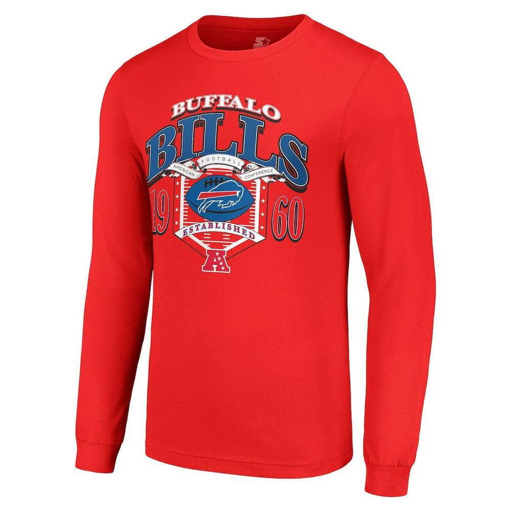 Buffalo Bills Starter Retro Long Sleeve Graphic T-Shirt - Red on sale
