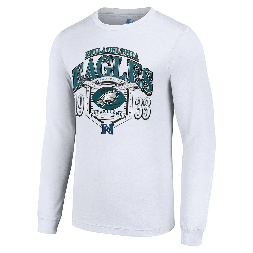 Philadelphia Eagles Starter Retro Long Sleeve Graphic T-Shirt - White for sale