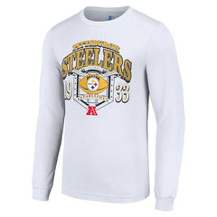 Pittsburgh Steelers Starter Retro Long Sleeve Graphic T-Shirt - White cheap