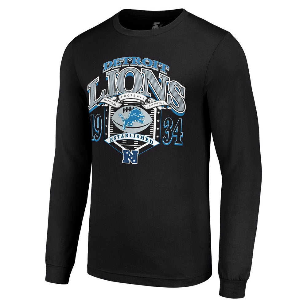 Detroit Lions Starter Retro Long Sleeve Graphic T-Shirt - Black outlet