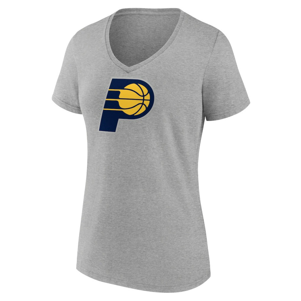 Indiana Pacers Women's Primary Logo V-Neck T-Shirt - Gray shop