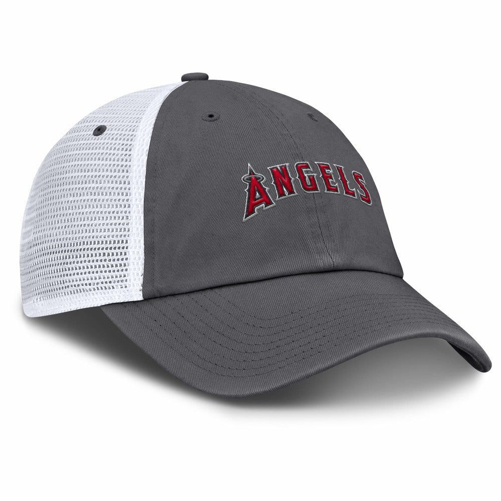 Los Angeles Angels Wordmark Club Adjustable Trucker Hat - Gray | Nike