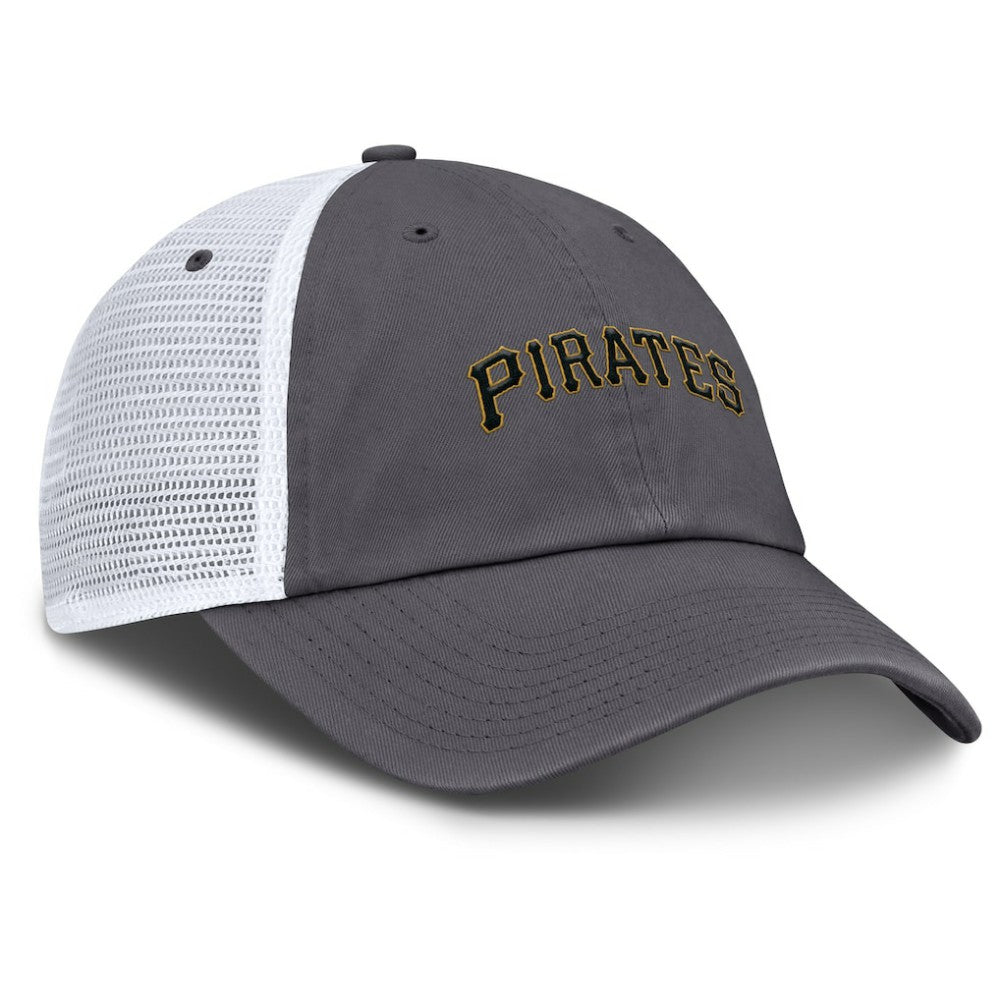 Pittsburgh Pirates Wordmark Club Adjustable Trucker Hat - Gray | Nike