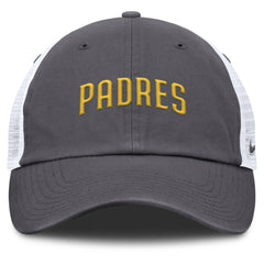 San Diego Padres Wordmark Club Adjustable Trucker Hat - Gray | Nike