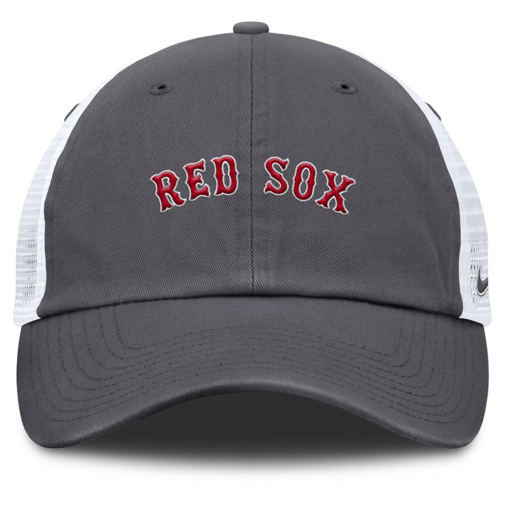 Boston Red Sox Wordmark Club Adjustable Trucker Hat - Gray | Nike