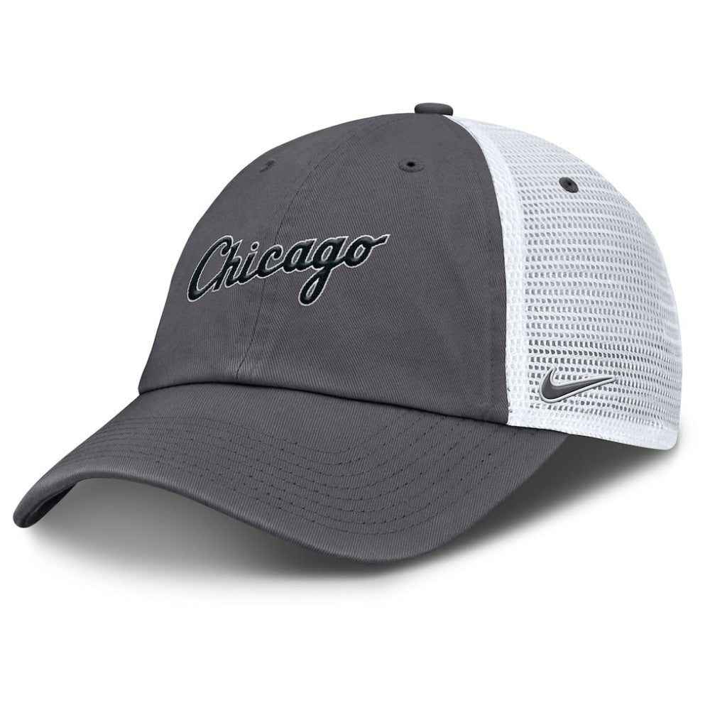 Chicago White Sox Wordmark Club Adjustable Trucker Hat - Gray | Nike