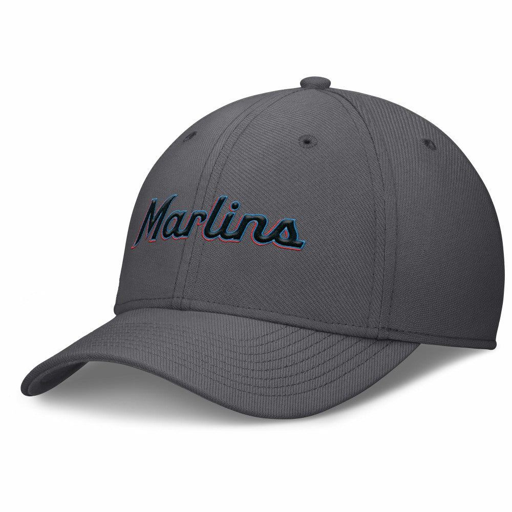 Miami Marlins Swoosh Performance Flex Hat - Gray | Nike