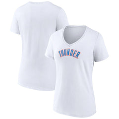 Oklahoma City Thunder Women's Wordmark Home V-Neck T-Shirt - White on sale