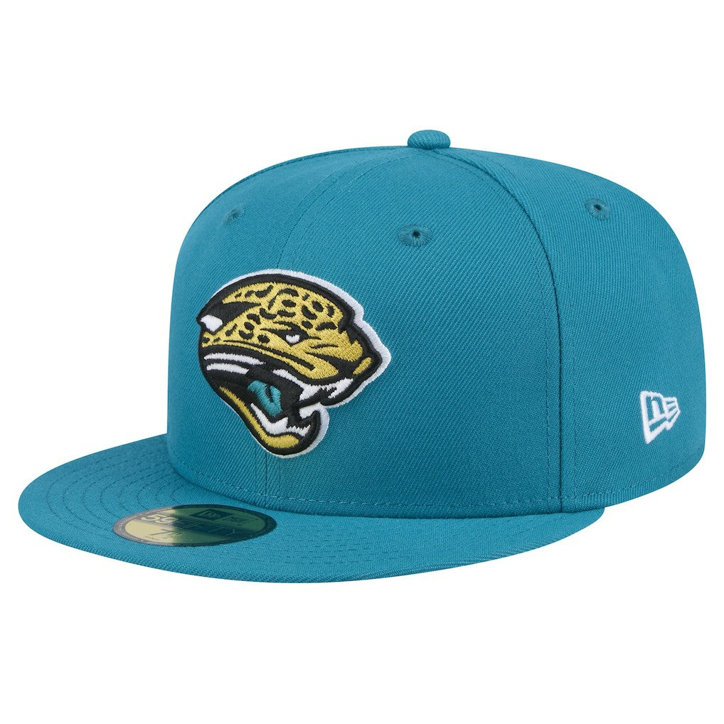 Jacksonville Jaguars New Era Throwback Logo Omaha 59FIFTY Fitted Hat - Teal cheap