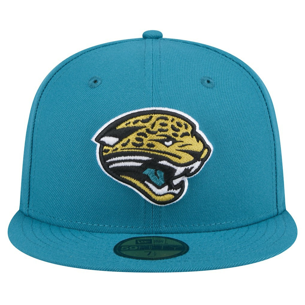 Jacksonville Jaguars New Era Throwback Logo Omaha 59FIFTY Fitted Hat - Teal cheap
