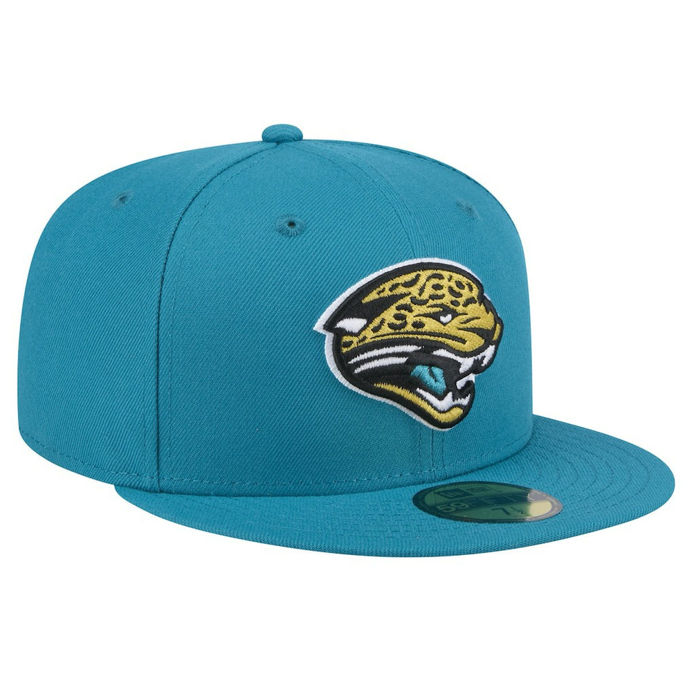 Jacksonville Jaguars New Era Throwback Logo Omaha 59FIFTY Fitted Hat - Teal cheap
