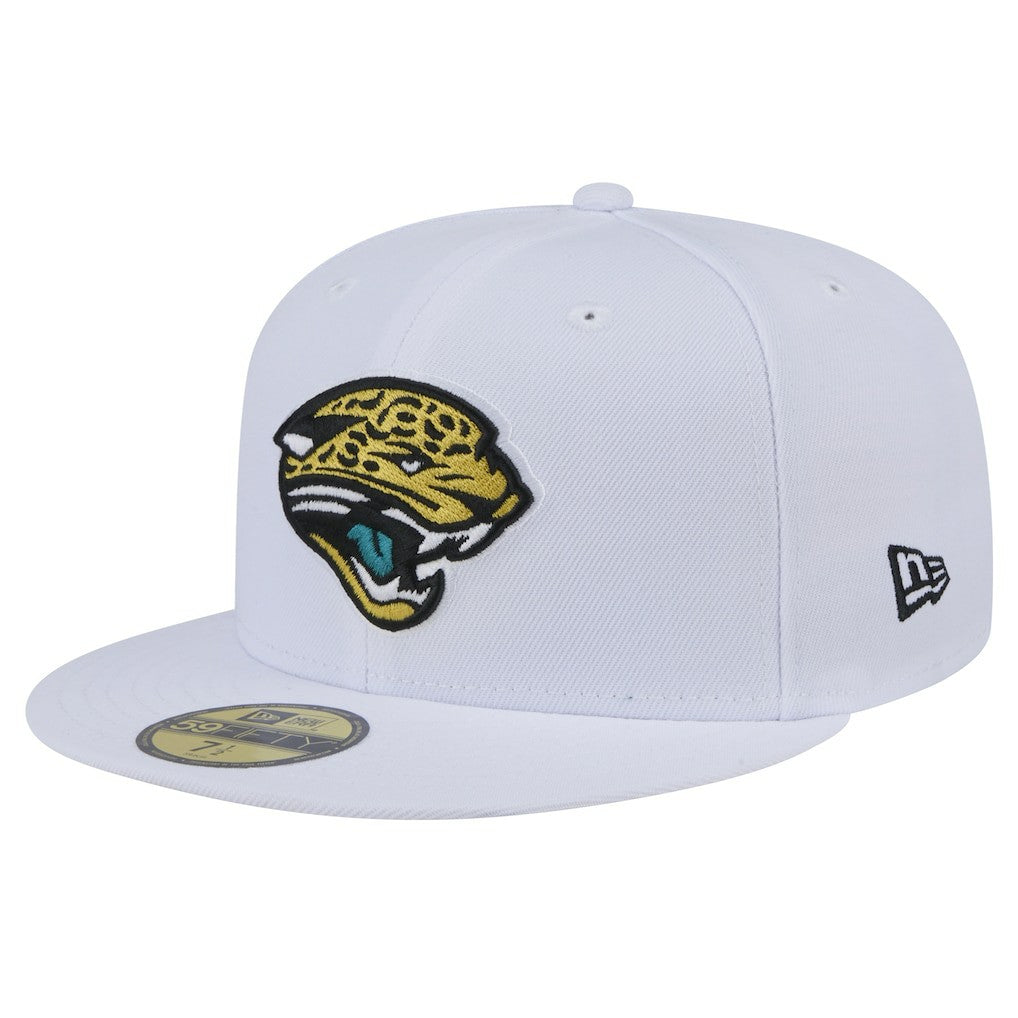 Jacksonville Jaguars New Era Throwback Logo Omaha 59FIFTY Fitted Hat - White discount