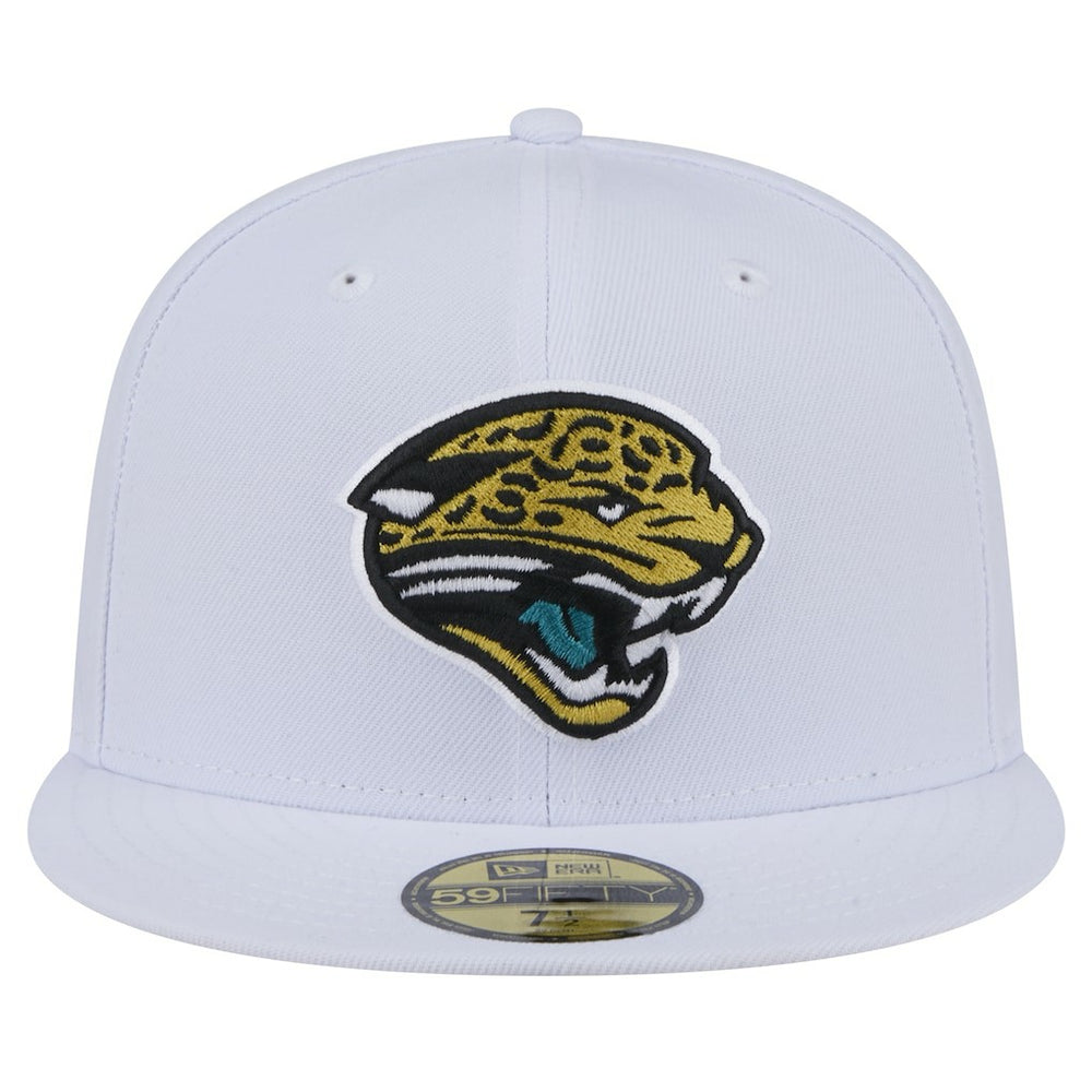 Jacksonville Jaguars New Era Throwback Logo Omaha 59FIFTY Fitted Hat - White discount