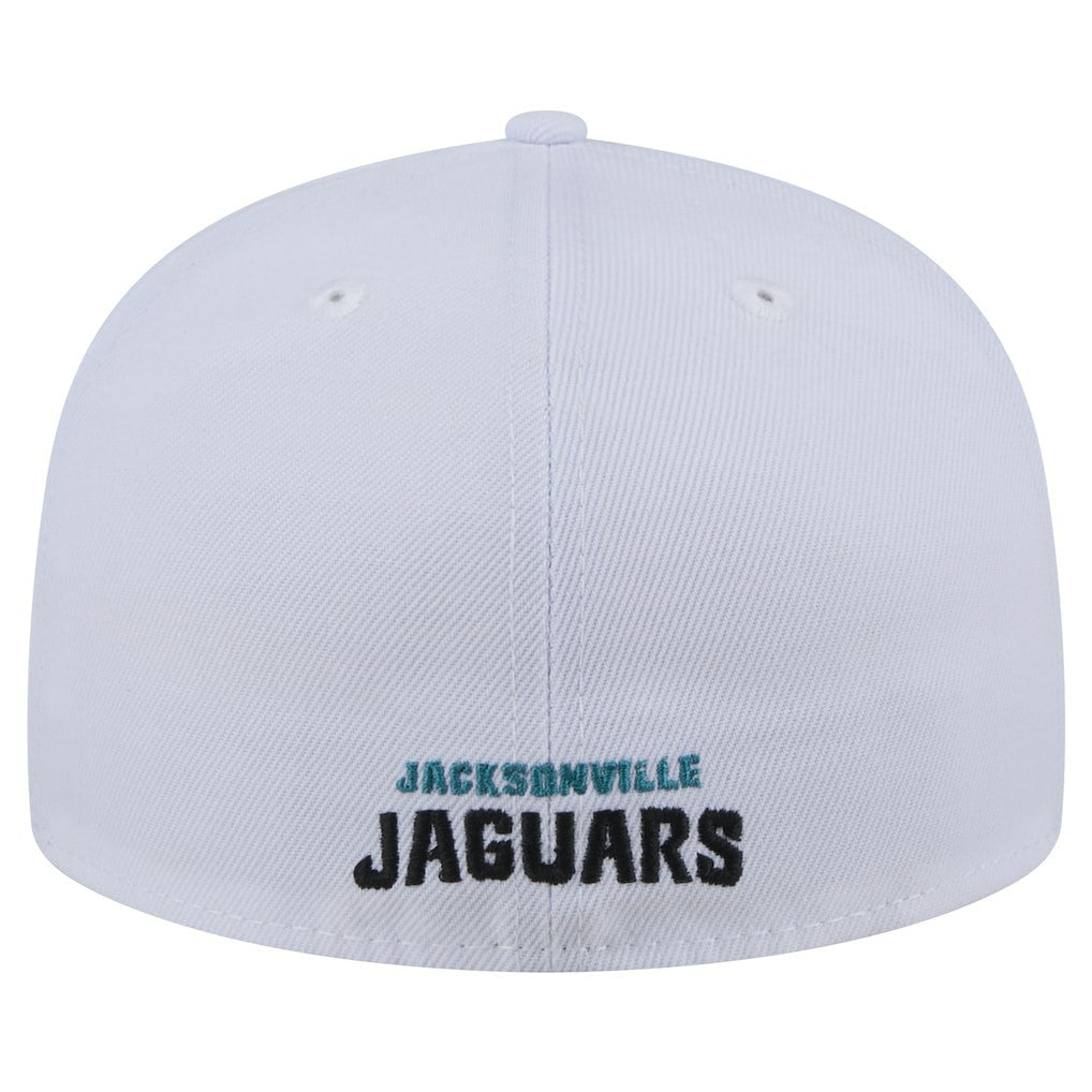 Jacksonville Jaguars New Era Throwback Logo Omaha 59FIFTY Fitted Hat - White discount