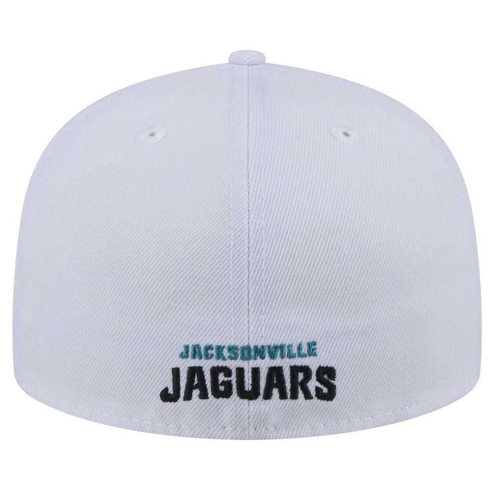 Jacksonville Jaguars New Era Throwback Logo Omaha 59FIFTY Fitted Hat - White discount