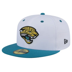 Jacksonville Jaguars New Era Throwback Logo Flipside Two-Tone 59FIFTY Fitted Hat - White/Teal sale