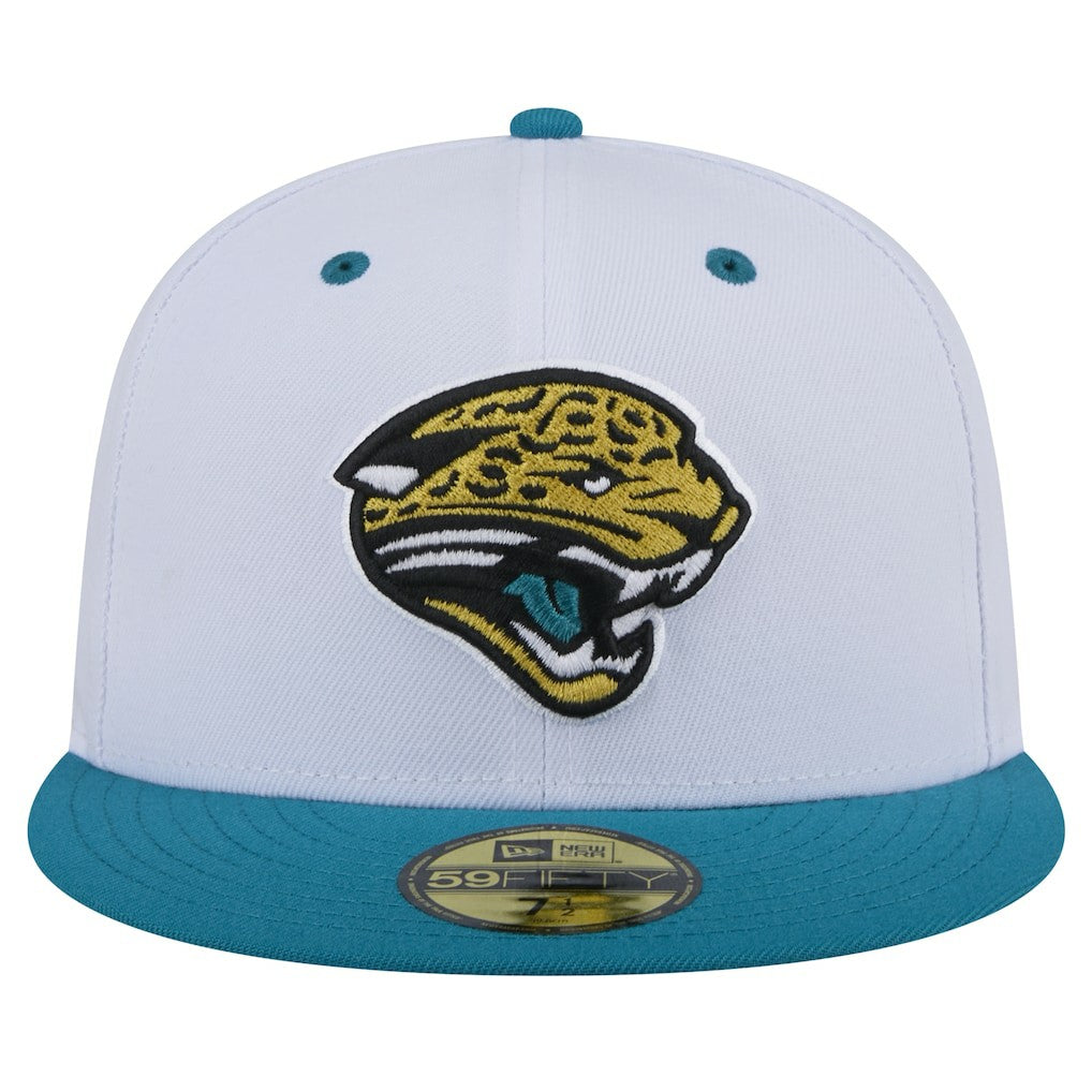 Jacksonville Jaguars New Era Throwback Logo Flipside Two-Tone 59FIFTY Fitted Hat - White/Teal sale