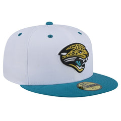 Jacksonville Jaguars New Era Throwback Logo Flipside Two-Tone 59FIFTY Fitted Hat - White/Teal sale