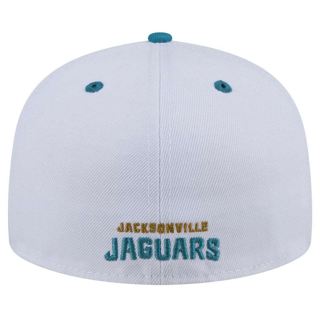Jacksonville Jaguars New Era Throwback Logo Flipside Two-Tone 59FIFTY Fitted Hat - White/Teal sale