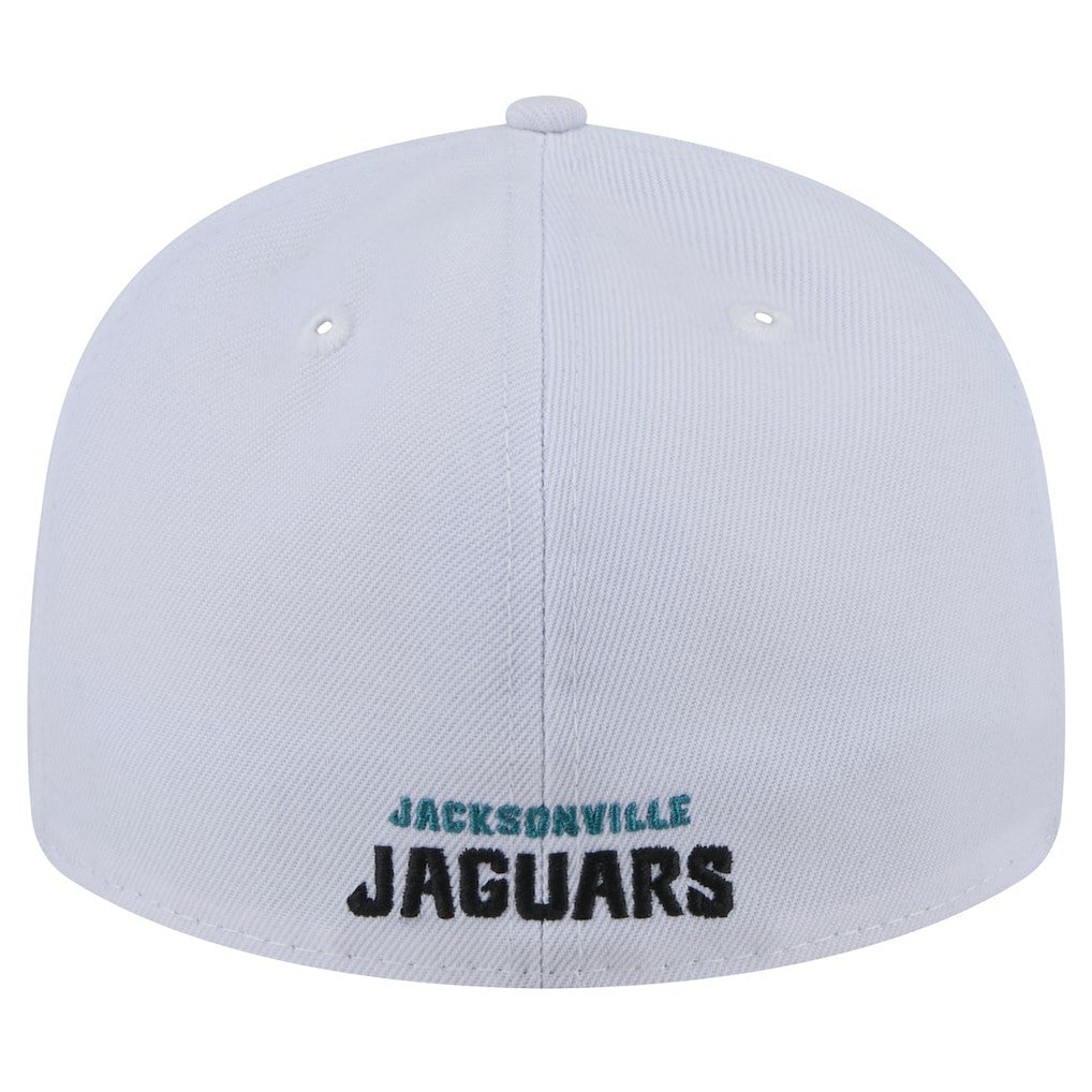 Jacksonville Jaguars New Era Throwback Logo Omaha Low Profile 59FIFTY Fitted Hat - White on sale