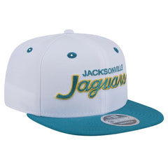 Jacksonville Jaguars New Era Throwback Sparky Original Fit 9FIFTY Snapback Hat - White/Teal for sale