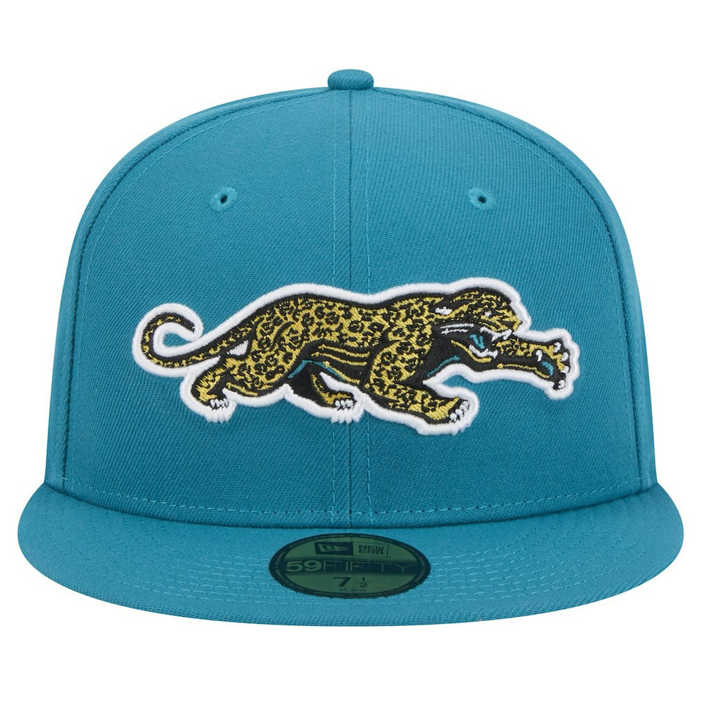 Jacksonville Jaguars New Era Throwback Crawl Omaha 59FIFTY Fitted Hat - Teal online