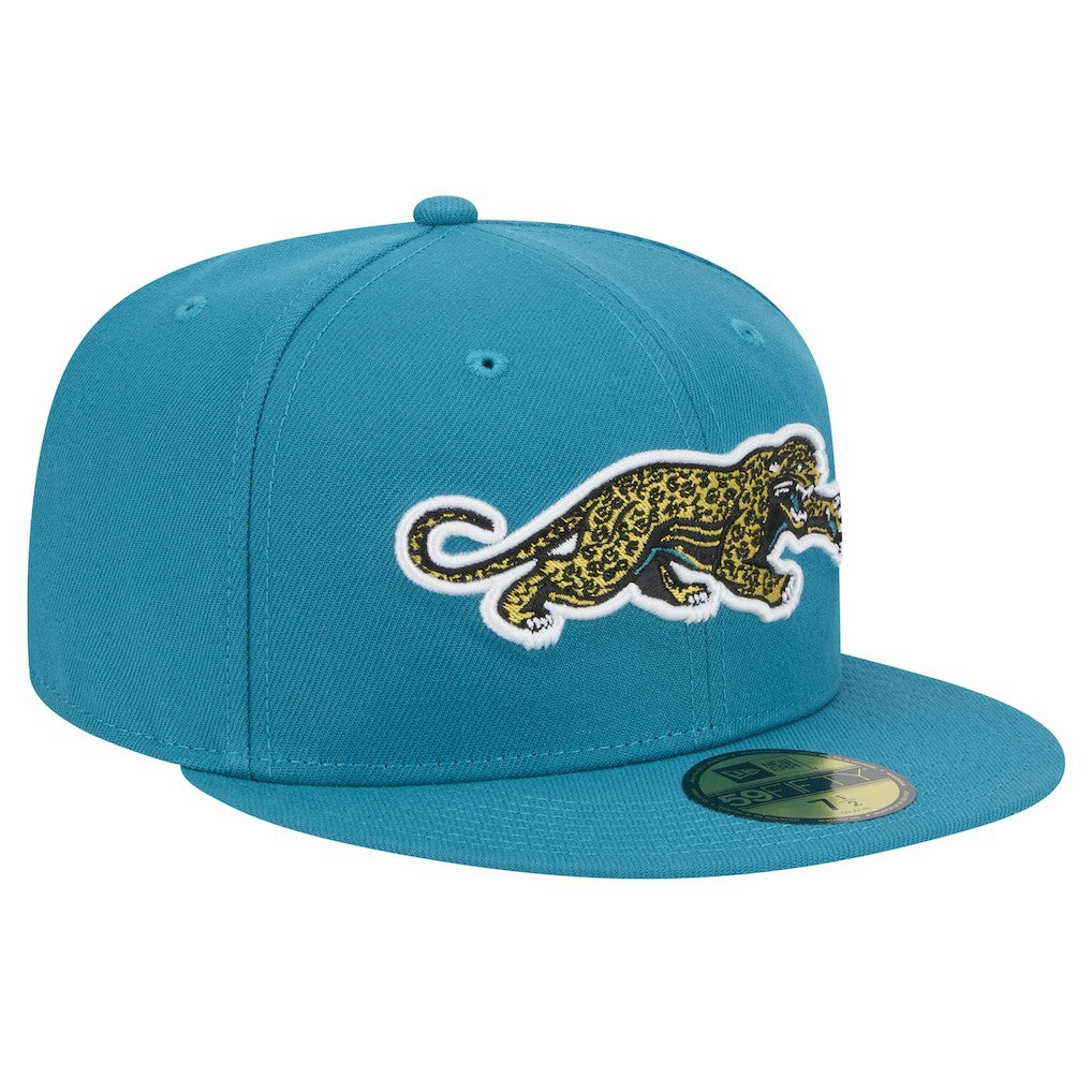 Jacksonville Jaguars New Era Throwback Crawl Omaha 59FIFTY Fitted Hat - Teal online