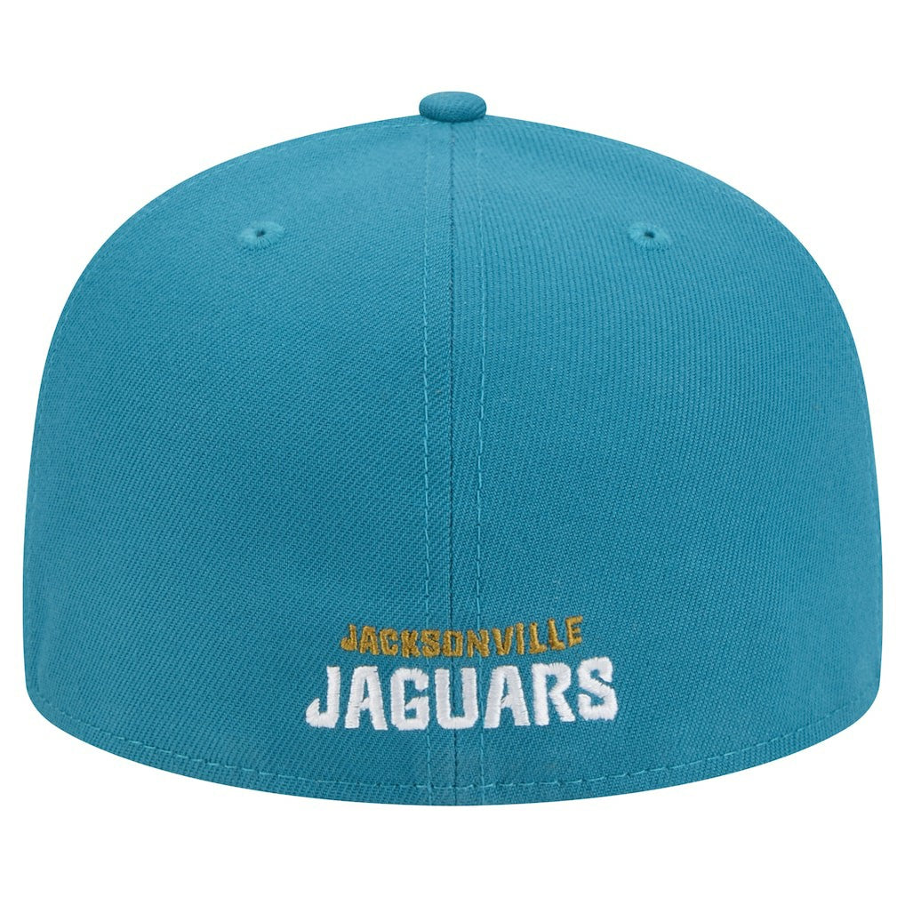 Jacksonville Jaguars New Era Throwback Crawl Omaha 59FIFTY Fitted Hat - Teal online