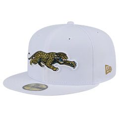 Jacksonville Jaguars New Era Throwback Crawl Omaha 59FIFTY Fitted Hat - White sale