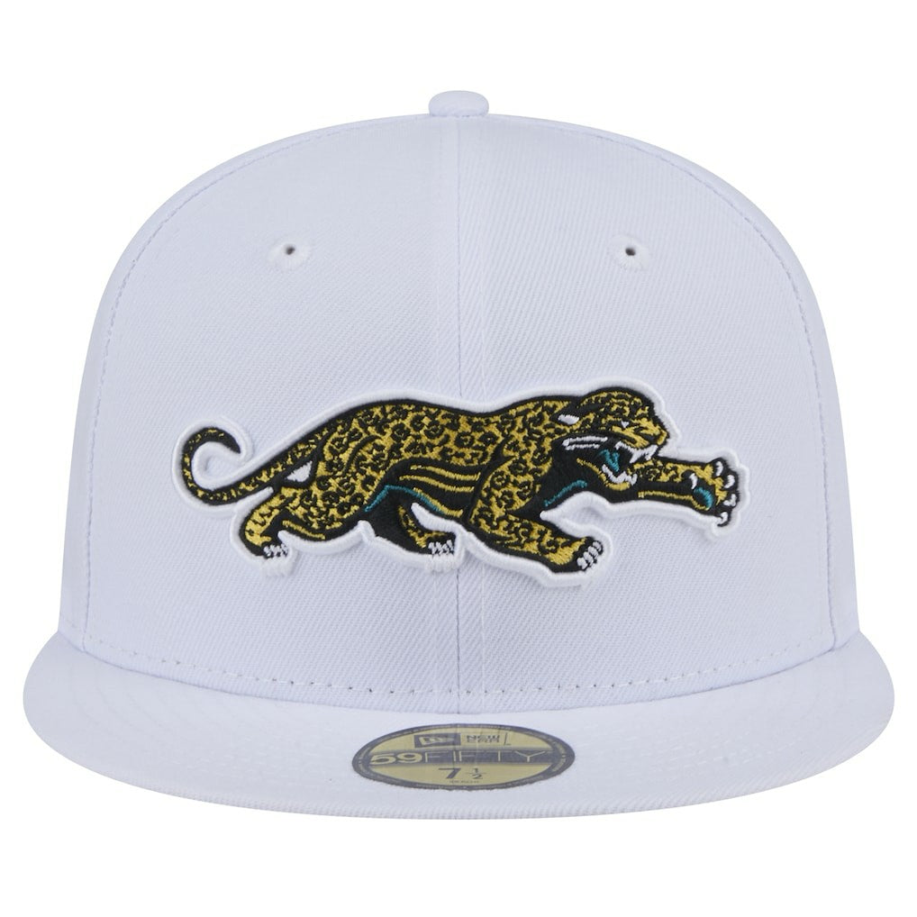 Jacksonville Jaguars New Era Throwback Crawl Omaha 59FIFTY Fitted Hat - White sale