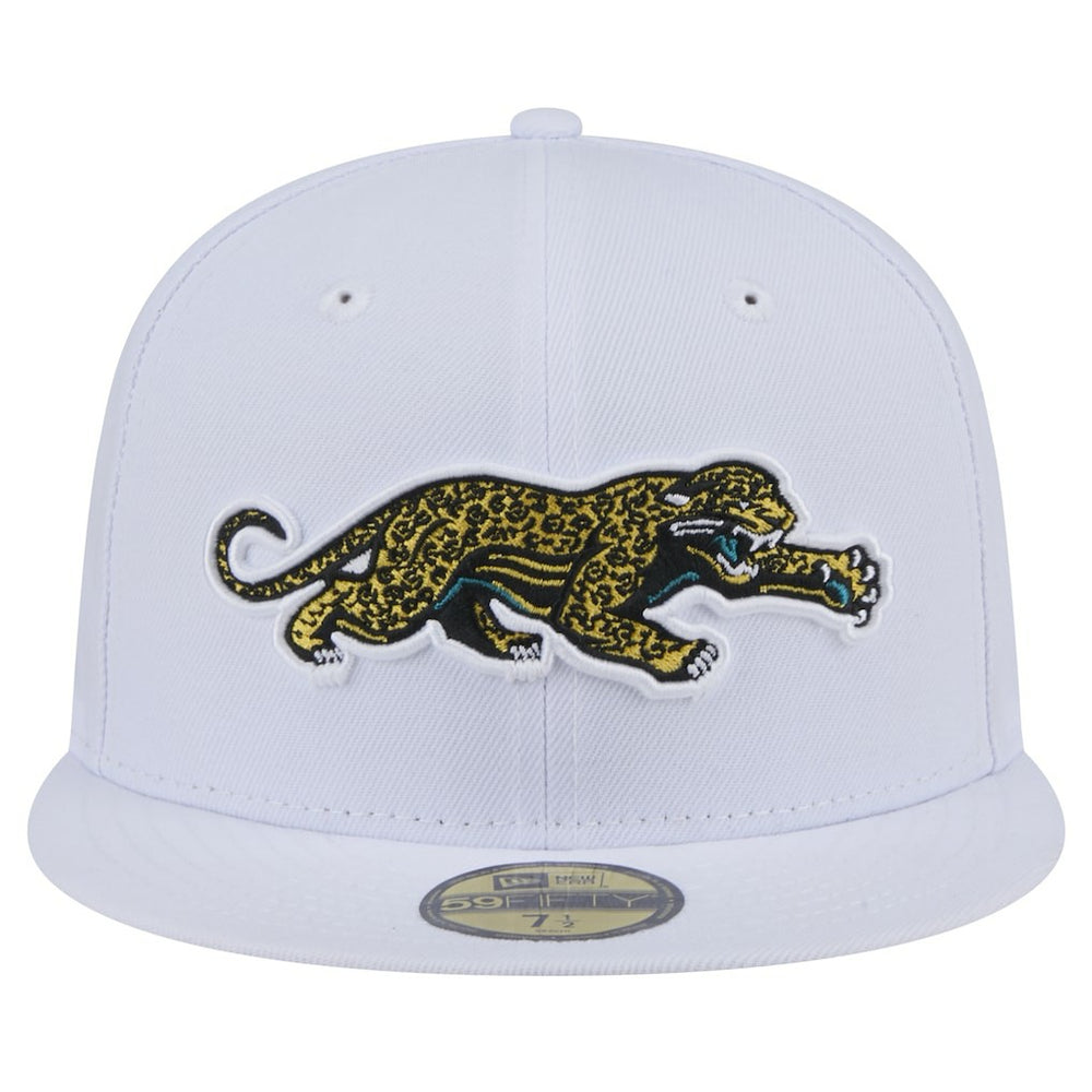 Jacksonville Jaguars New Era Throwback Crawl Omaha 59FIFTY Fitted Hat - White sale