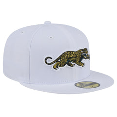 Jacksonville Jaguars New Era Throwback Crawl Omaha 59FIFTY Fitted Hat - White sale