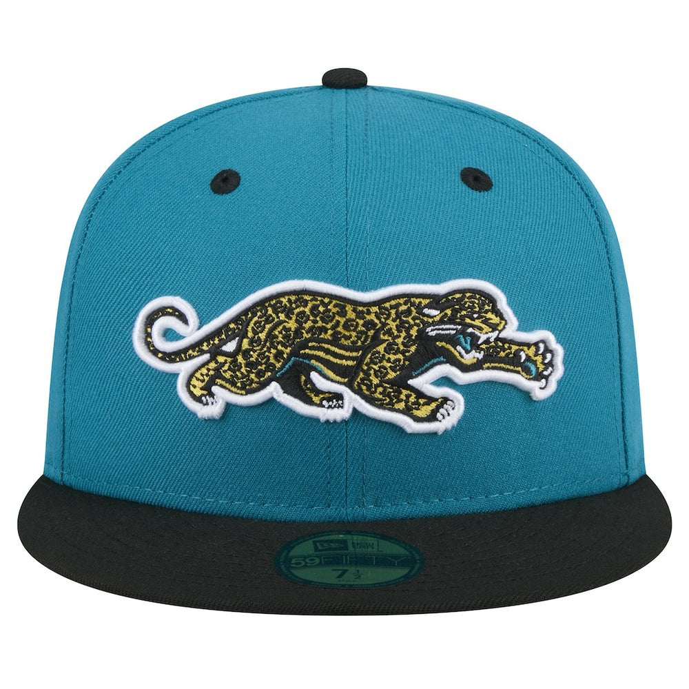 Jacksonville Jaguars New Era Throwback Crawl Flipside Two-Tone 59FIFTY Fitted Hat - Teal/Black on sale