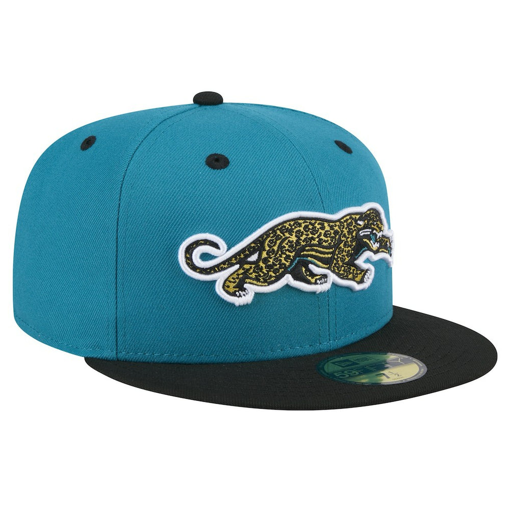 Jacksonville Jaguars New Era Throwback Crawl Flipside Two-Tone 59FIFTY Fitted Hat - Teal/Black on sale