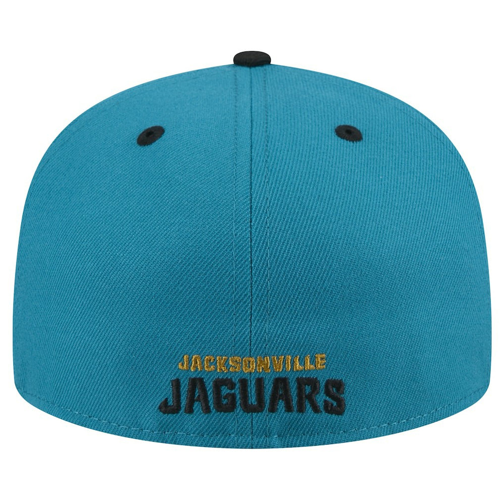 Jacksonville Jaguars New Era Throwback Crawl Flipside Two-Tone 59FIFTY Fitted Hat - Teal/Black on sale