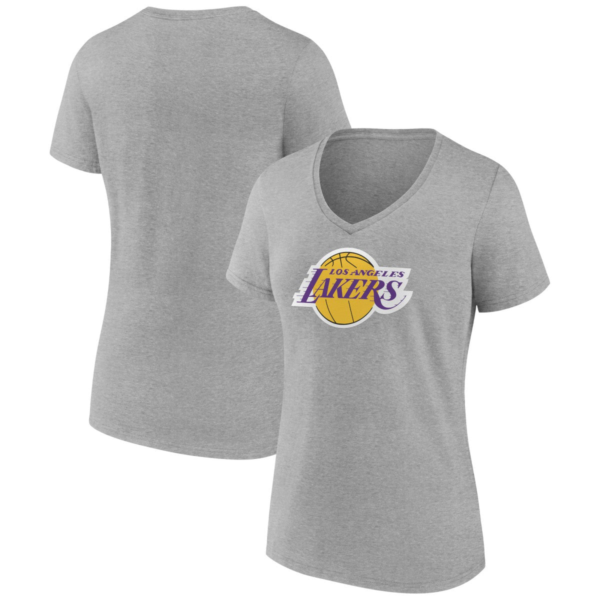 Los Angeles Lakers Women's Alternate Logo V-Neck T-Shirt - Gray outlet