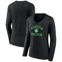 Boston Celtics Women's Overtime V-Neck Long Sleeve T-Shirt - Black on sale