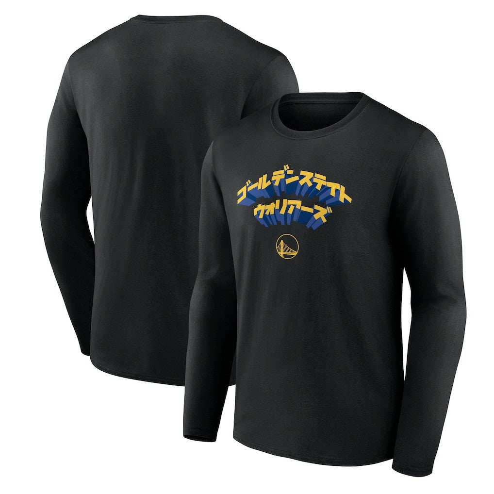 Golden State Warriors Japanese Heritage Long Sleeve T-Shirt sale - Black on sale
