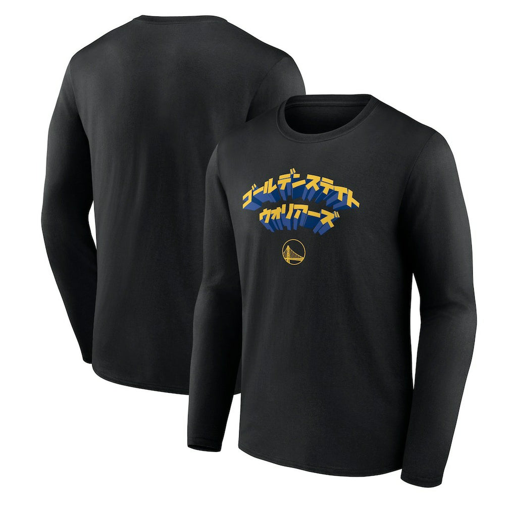 Golden State Warriors Japanese Heritage Long Sleeve T-Shirt sale - Black on sale