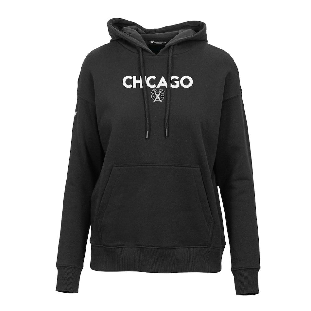 Chicago Blackhawks Levelwear Women's Adorn City Capsule Pullover Hoodie Black
