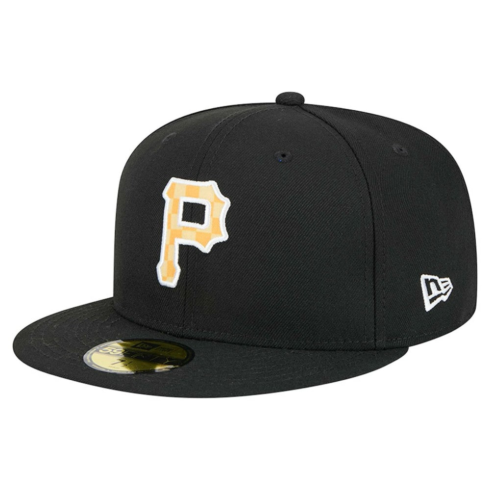 Pittsburgh Pirates Checkered Undervisor 59FIFTY Fitted Hat - Black | New Era