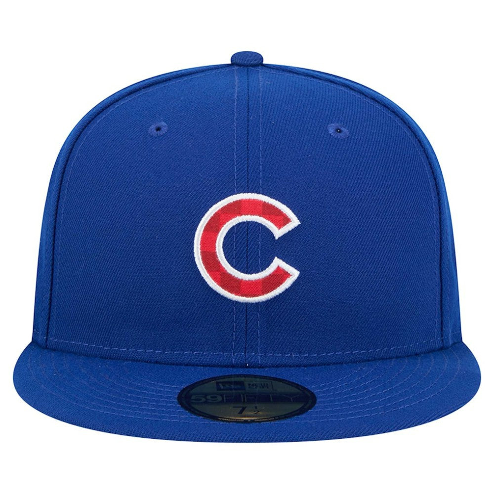 Chicago Cubs Checkered Undervisor 59FIFTY Fitted Hat - Royal | New Era